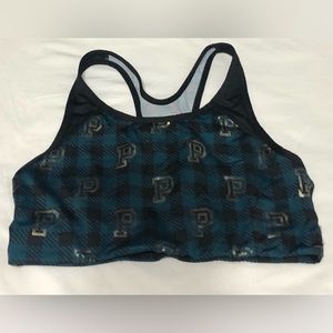 Pink Victoria’s secret’s women’s Sport bras pull over plaid green black. Large